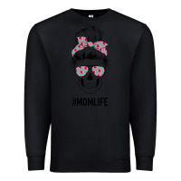 Black Pink Flower on Cyan Background Mom Skull Premium Sweatshirt - Bettercallsaul