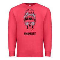 Cardinal Pink Flower on Cyan Background Mom Skull Premium Sweatshirt - Bettercallsaul