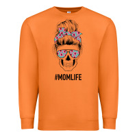 Carrot Pink Flower on Cyan Background Mom Skull Premium Sweatshirt - Bettercallsaul
