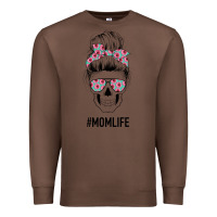 Chestnut Pink Flower on Cyan Background Mom Skull Premium Sweatshirt - Bettercallsaul
