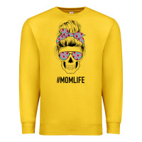 Lemon Pink Flower on Cyan Background Mom Skull Premium Sweatshirt - Bettercallsaul