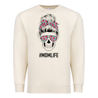Sandshell Pink Flower on Cyan Background Mom Skull Premium Sweatshirt - Bettercallsaul