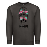 Smoke Pink Flower on Cyan Background Mom Skull Premium Sweatshirt - Bettercallsaul