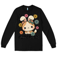Black bloom bestie cat Long Sleeve Tee - MaliasSmallBusiness