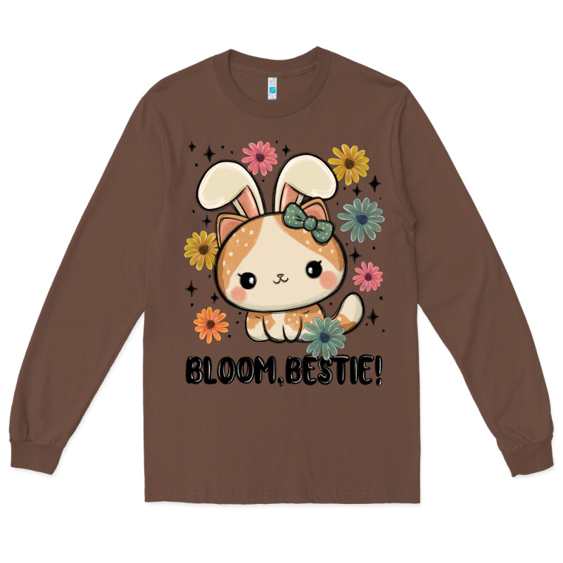 Bloom Bestie Cat Long Sleeve Tee by MaliasSmallBusiness | Teevron