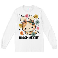 White bloom bestie cat Long Sleeve Tee - MaliasSmallBusiness