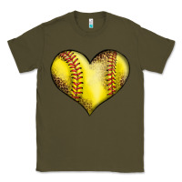 Army Green softball heart Classic Tee - LillyAllenDesigns