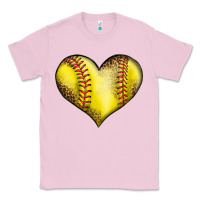 Bubblegum Pink softball heart Classic Tee - LillyAllenDesigns