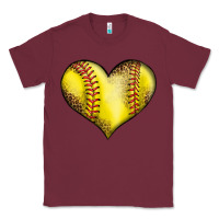 Burgundy softball heart Classic Tee - LillyAllenDesigns
