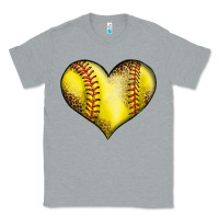 Heather Grey softball heart Classic Tee - LillyAllenDesigns