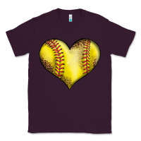 Plum softball heart Classic Tee - LillyAllenDesigns