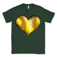 Sports Green softball heart Classic Tee - LillyAllenDesigns