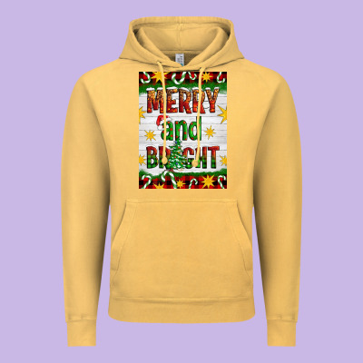 Merry And Bright Vintage Hoodie Designed By Artiststas