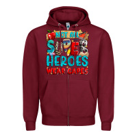 Burgundy not all super heroes wear capes Zipper Hoodie - NancyCooperArtShop