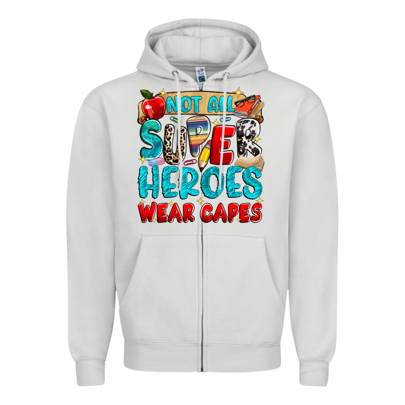 Not All Super Heroes Wear Capes Zipper Hoodie by NancyCooperArtShop | Teevron