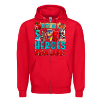Red not all super heroes wear capes Zipper Hoodie - NancyCooperArtShop