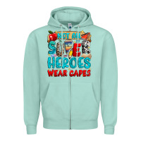 Seafoam not all super heroes wear capes Zipper Hoodie - NancyCooperArtShop