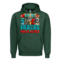 Sports Green not all super heroes wear capes Zipper Hoodie - NancyCooperArtShop