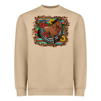 Mushroom western horse horseshoe roses sunflowers serape leopard Heavyweight Sweatshirt - Artiststas