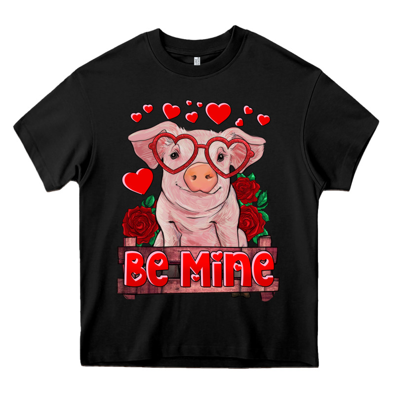 Be Mine Valentine's Day Baby Pig Heavy Core Tee by RanaPortraitStore | Teevron