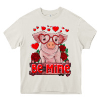 Cream be mine valentine's day baby pig Heavy Core Tee - RanaPortraitStore