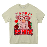 Mossy be mine valentine's day baby pig Heavy Core Tee - RanaPortraitStore