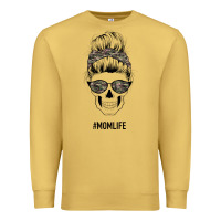 Antique Gold Feminine Camouflage Patterned Mom Skull Premium Sweatshirt - Bettercallsaul
