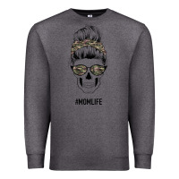 Charcoal Heather Feminine Camouflage Patterned Mom Skull Premium Sweatshirt - Bettercallsaul