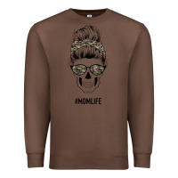 Chestnut Feminine Camouflage Patterned Mom Skull Premium Sweatshirt - Bettercallsaul