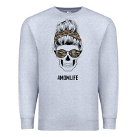 Heather Grey Feminine Camouflage Patterned Mom Skull Premium Sweatshirt - Bettercallsaul