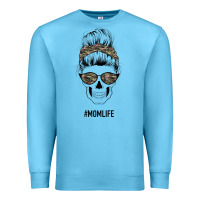 Ocean Blue Feminine Camouflage Patterned Mom Skull Premium Sweatshirt - Bettercallsaul