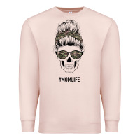Pale Pink Feminine Camouflage Patterned Mom Skull Premium Sweatshirt - Bettercallsaul