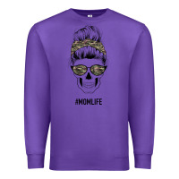 Purple Feminine Camouflage Patterned Mom Skull Premium Sweatshirt - Bettercallsaul