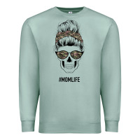 Feminine Camouflage Patterned Mom Skull Premium Sweatshirt | Teevron