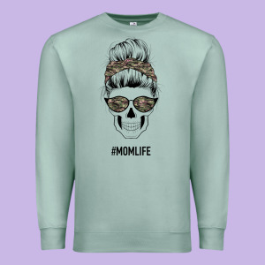 Feminine Camouflage Patterned Mom Skull Premium Sweatshirt Designed By Bettercallsaul