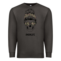 Smoke Feminine Camouflage Patterned Mom Skull Premium Sweatshirt - Bettercallsaul