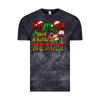 Cloud Black ho ho ho and a bottle of merlot Vintage Tee - AdoDesignShop