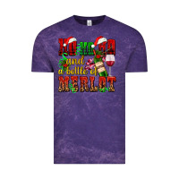 Cloud Purple ho ho ho and a bottle of merlot Vintage Tee - AdoDesignShop