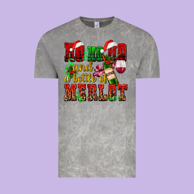 Ho Ho Ho And A Bottle Of Merlot Vintage Tee Designed By Adodesignshop