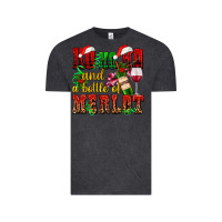 Vintage Black ho ho ho and a bottle of merlot Vintage Tee - AdoDesignShop
