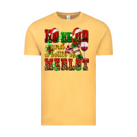 Vintage Mustard ho ho ho and a bottle of merlot Vintage Tee - AdoDesignShop