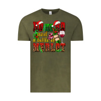Vintage Olive ho ho ho and a bottle of merlot Vintage Tee - AdoDesignShop