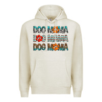 Oatmeal Heather dog mama dog mama dog mama Premium Hoodie - texasbilliewilder