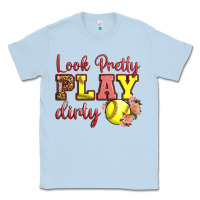 Dusty Blue Look Pretty Play Dirty Classic Tee - LillyAllenDesigns