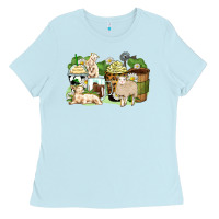 Baby Blue sheep coffee cups Ladies Tee - Zillion Design Studio