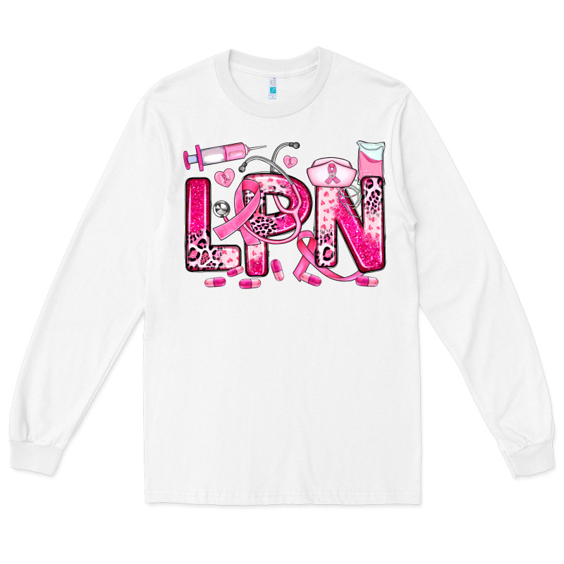 Breast Cancer Lpn Licensed Practical Nurse Long Sleeve Tee by JahusDesignShop | Teevron