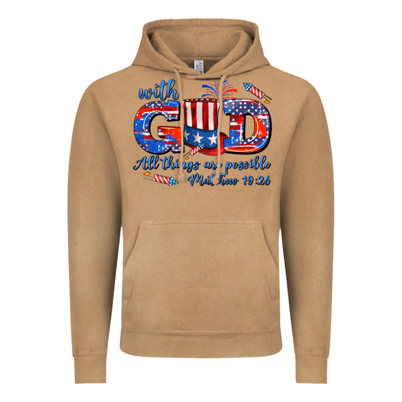 With God All Things Are Possible Usa Vintage Hoodie by AdoDesignShop | Teevron