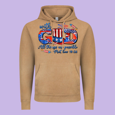 With God All Things Are Possible Usa Vintage Hoodie Designed By Adodesignshop