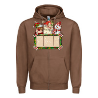 Chestnut santa reindeer snowman preview and costom name Zipper Hoodie - MaliasSmallBusiness