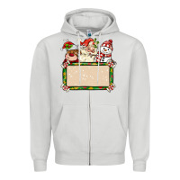 Dove Grey santa reindeer snowman preview and costom name Zipper Hoodie - MaliasSmallBusiness